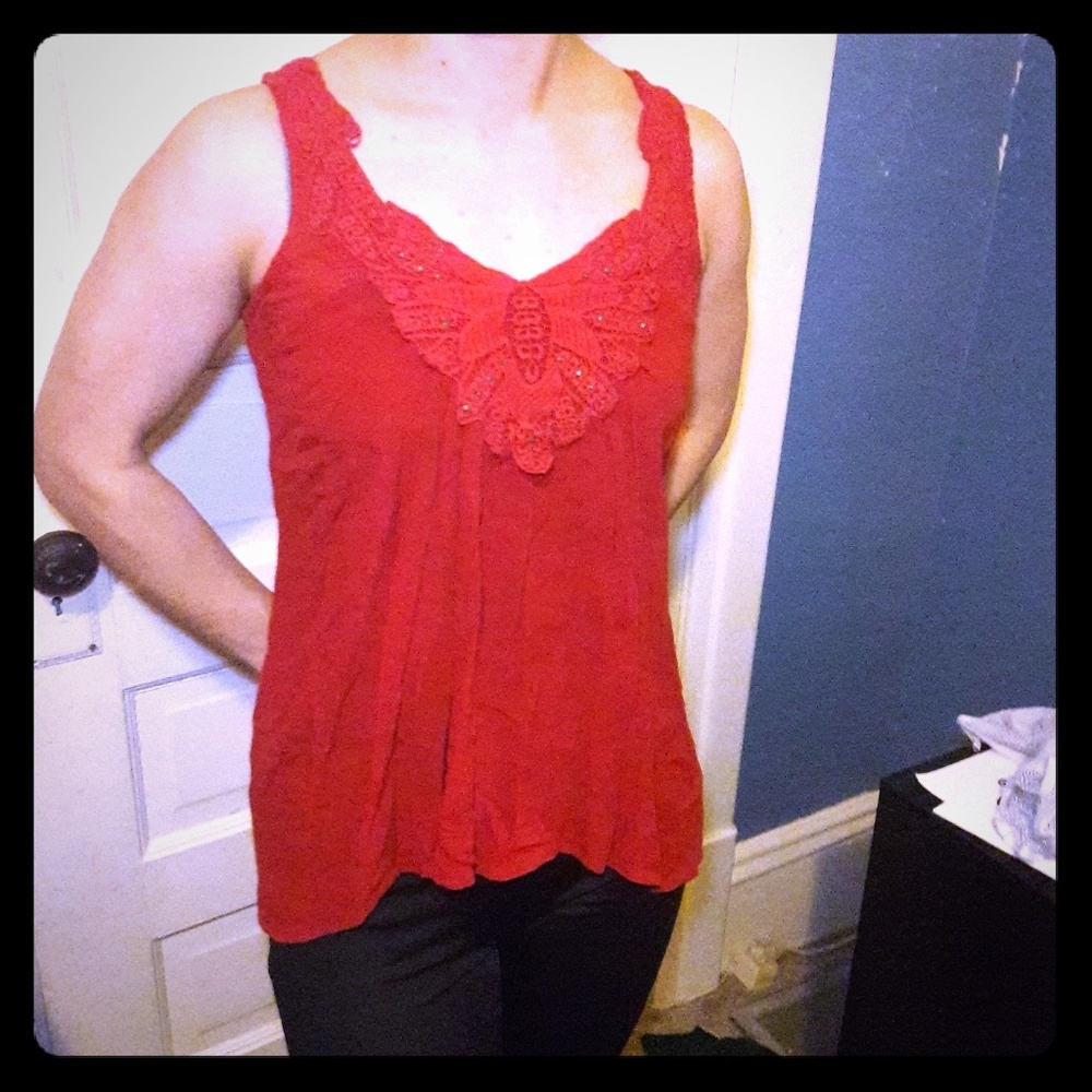 Scarlet Boho Tank Top